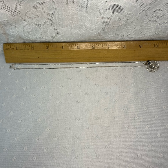 NWOT STERLING SILVER  PENDANT with REAL BLUE or BLACK PEARL on Silver tone Chain - Picture 4 of 5